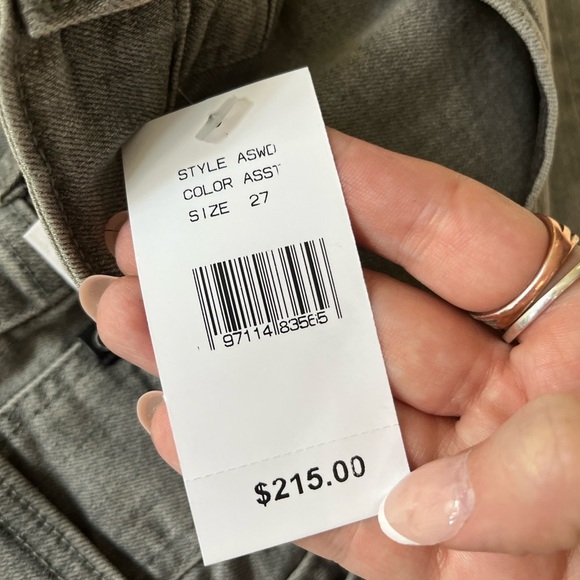 New AG Adriano Goldschmied High Rise Wide Leg Cropped Denim Jeans 27 Light Gray - Picture 3 of 16